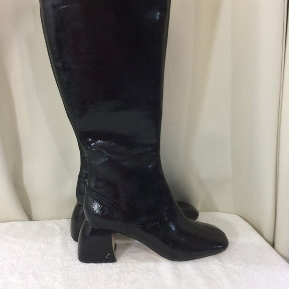 NEW Sam Edelman Boots Circus NY Heeled Black Full Zipper Faux Leather - Picture 8 of 8